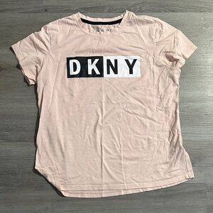 DKNY Women's Light Pink Logo Tee